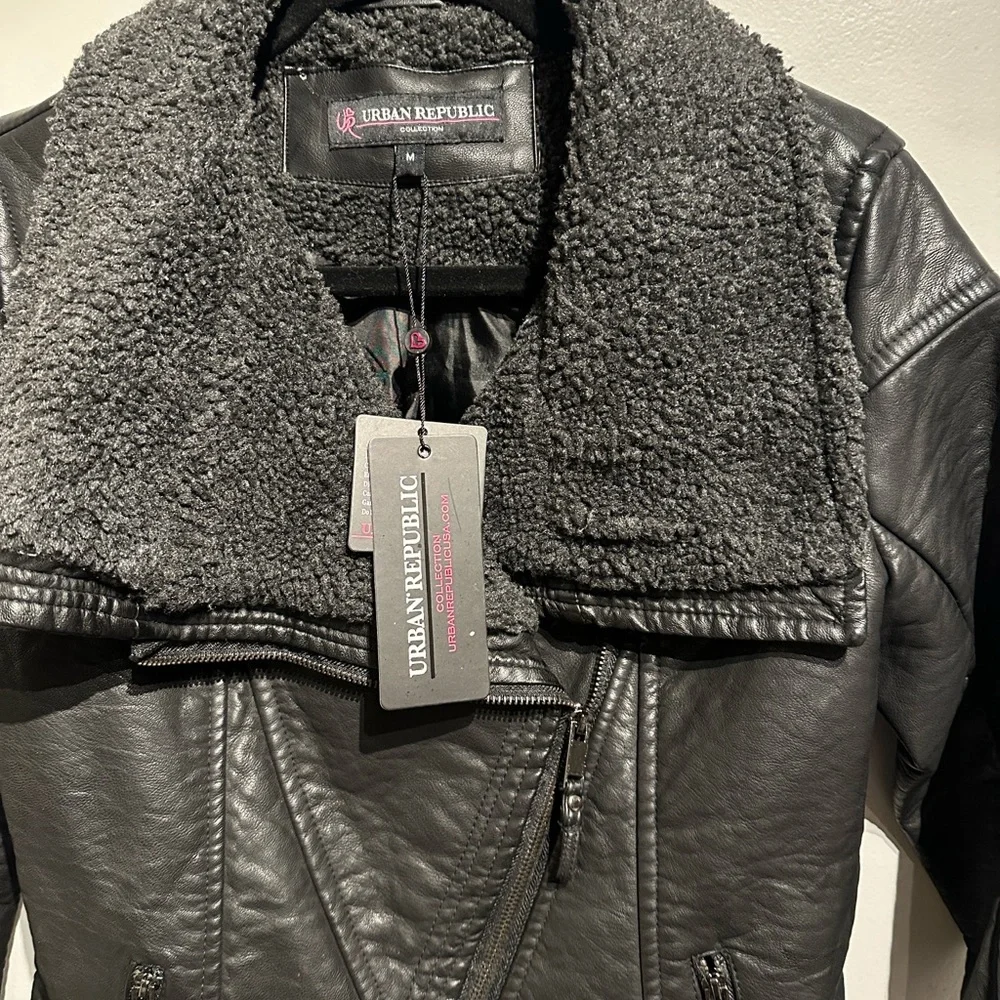 Urban Republic Black Shearling Jacket - Picture 4 of 10